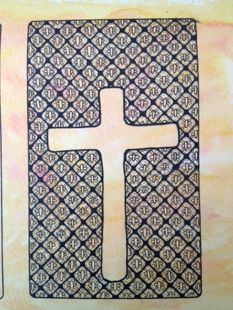 'Cross' by JbR Â© 2013 using the 'peace knot' doodle pattern.