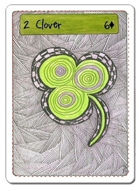 CLOVER Card. Deck: Zingdoodle Lenormand Â© Rootweaver 2013 Available at www.rootweaver.com