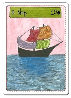 SHIP card. Deck: Zingdoodle Lenormand Â© Rootweaver 2013 Available on www.rootweaver.com